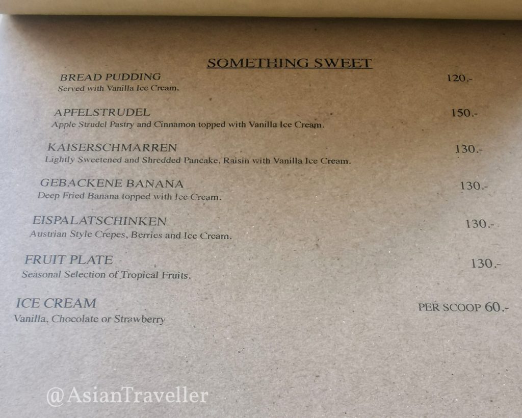 menu of LOKAL Cafe phuket